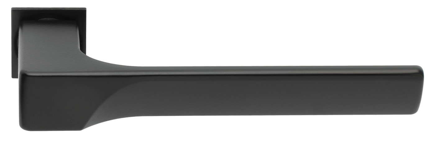 Ручка дверная FIORD-SM NERO-ST, с невидимой квадратной розеткой, цвет - черный soft-touch фото купить Пермь