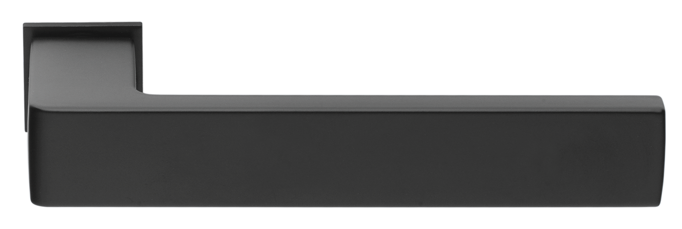 Ручка дверная HORIZONT-SM NERO-ST с невидимой квадратной розеткой, цвет - черный soft-touch фото купить Пермь