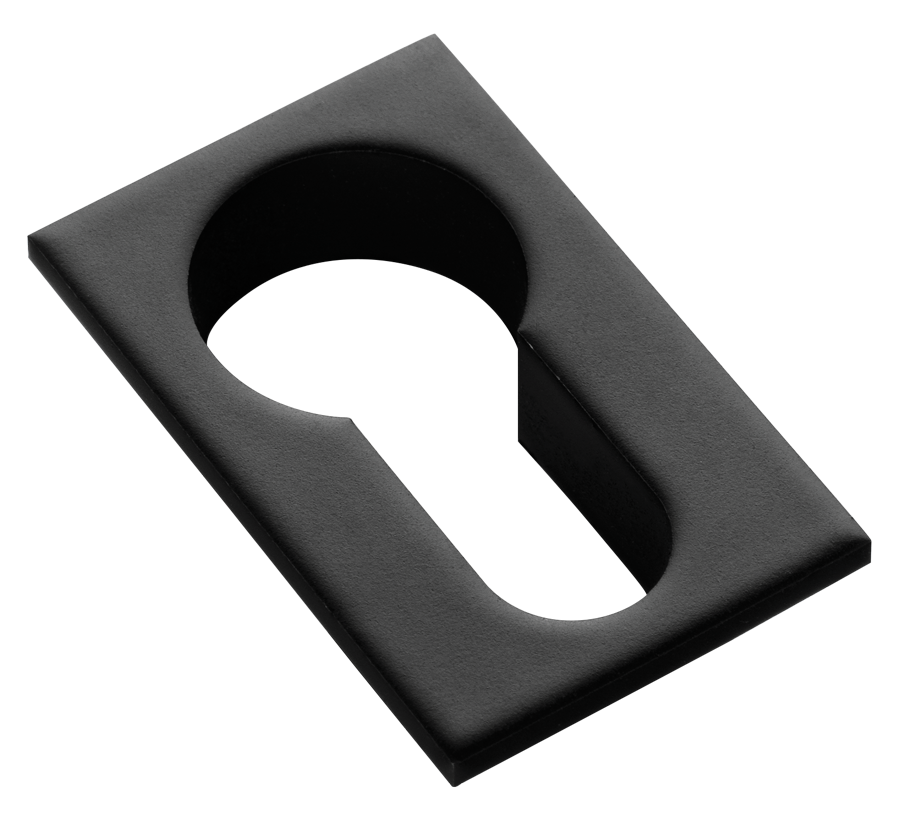 Накладка на евроцилиндр LUX-KH-SM NERO-ST квадратная невидимая, цвет - черный soft-touch фото купить Пермь