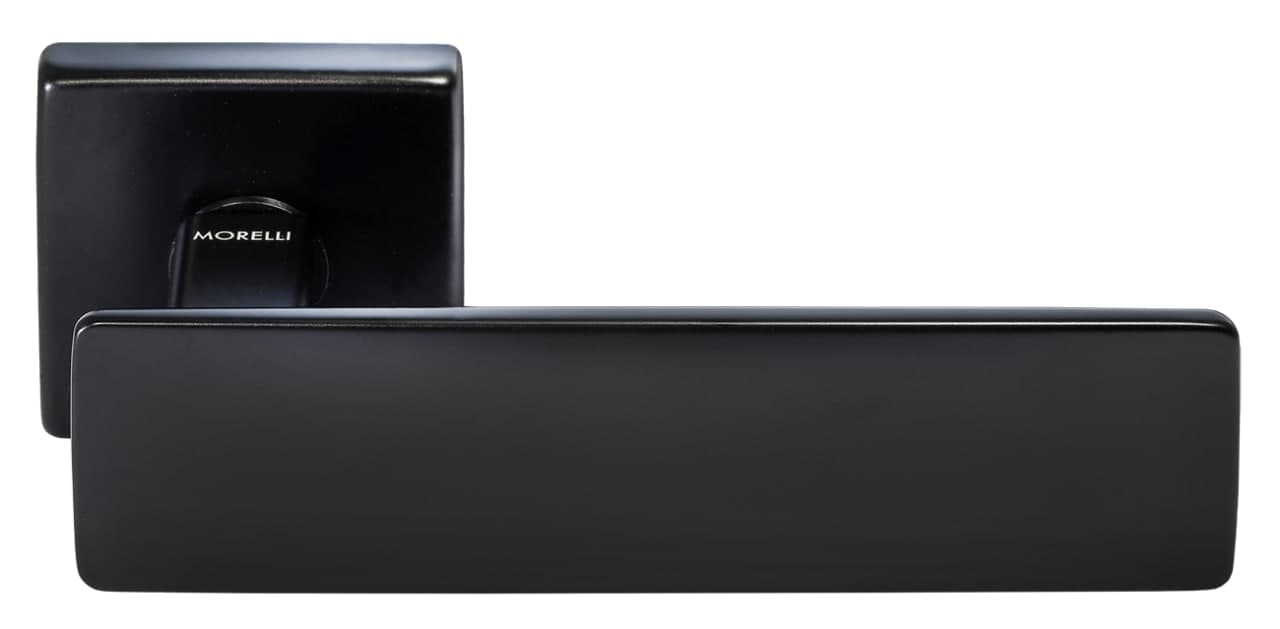 Ручка дверная SPACE S5 NERO-ST на квадратной розетке, цвет - черный soft-touch фото купить Пермь