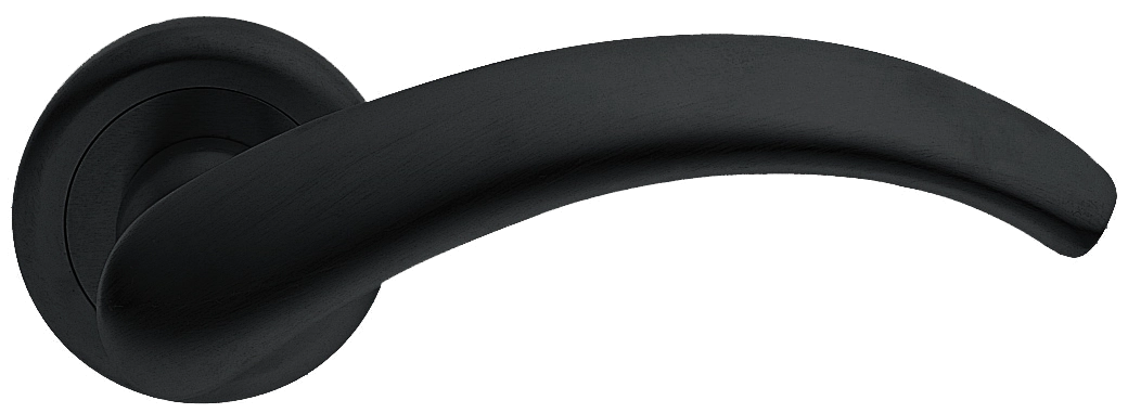 Ручка дверная ARCH R4 NERO раздельная на круглой розетке, цвет - черный фото купить Пермь