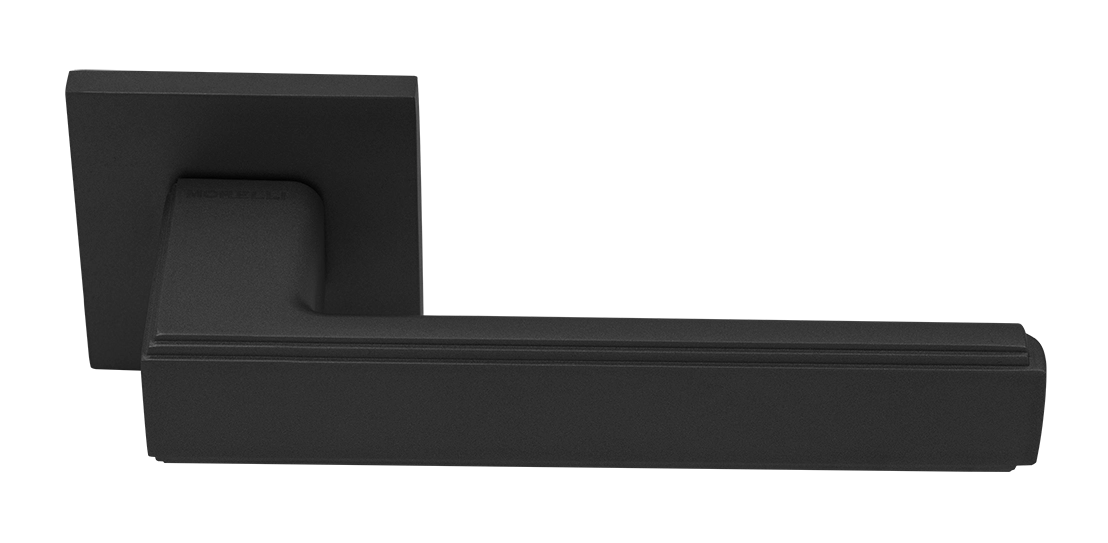 Ручка дверная MH-64-S6 BL STEPS на квадратной розетке 6 мм, цвет черный фото купить Пермь