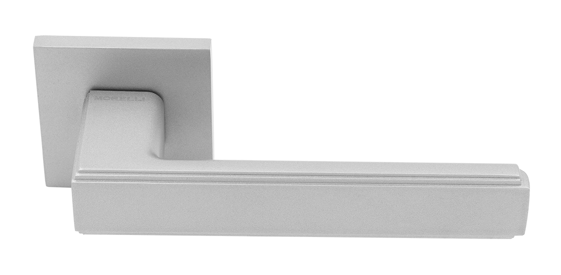 Ручка дверная MH-64-S6 ASC STEPS на квадратной розетке 6 мм, цвет анодированный матовый хром фото купить Пермь