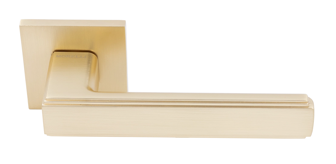Ручка дверная MH-64-S6 MSG STEPS на квадратной розетке 6 мм, цвет матовое сатинированное золото фото купить Пермь