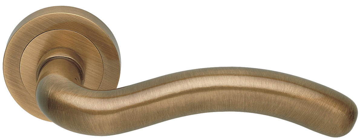 Ручка дверная SNAKE R2 BGO раздельная на круглой розетке, цвет - матовая бронза фото купить в Перми