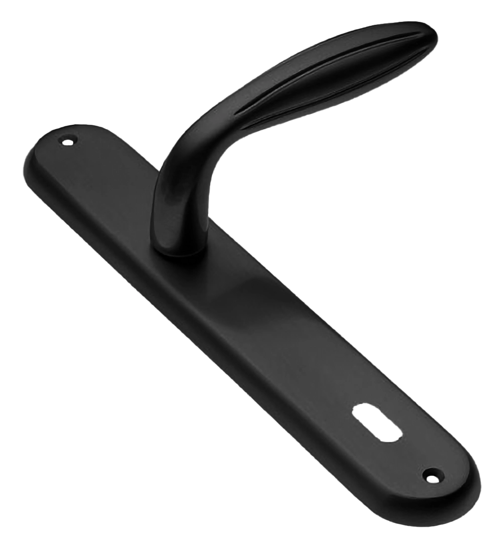 Ручка дверная на планке BUD PL NERO, цвет черный, латунь фото купить в Перми