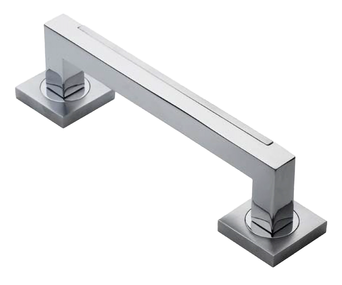 Ручка-скоба дверная ISLAND PH CRO на квадратной розетке на квадратной розетке, цвет хром, латунь фото купить в Перми