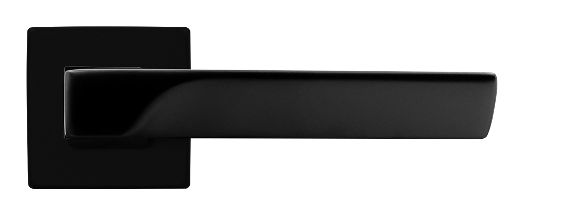 Ручка дверная FIORD S5 NERO-ST на квадратной розетке цвет черный soft-touch, ЦАМ фото купить в Перми