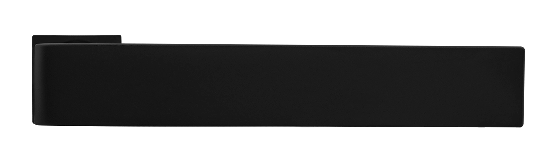 Ручка дверная HORIZONT-SM NERO-ST с невидимой квадратной розеткой, цвет черный soft-touch, ЦАМ фото купить в Перми