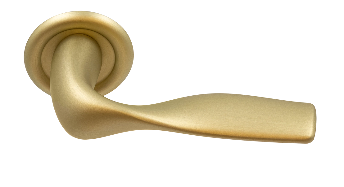 Ручка дверная LVB R7 AH на круглой розетке, цвет Осенний мёд/Autumn Honey фото купить Пермь