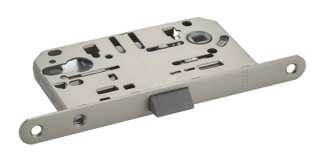 Защелка межкомнатная 1885P MSN под цилиндр бесшумная, цвет мат. сатинированный никель фото 1 Защелка межкомнатная 1885P MSN под цилиндр бесшумная, цвет мат. сатинированный никель фото купить Пермь