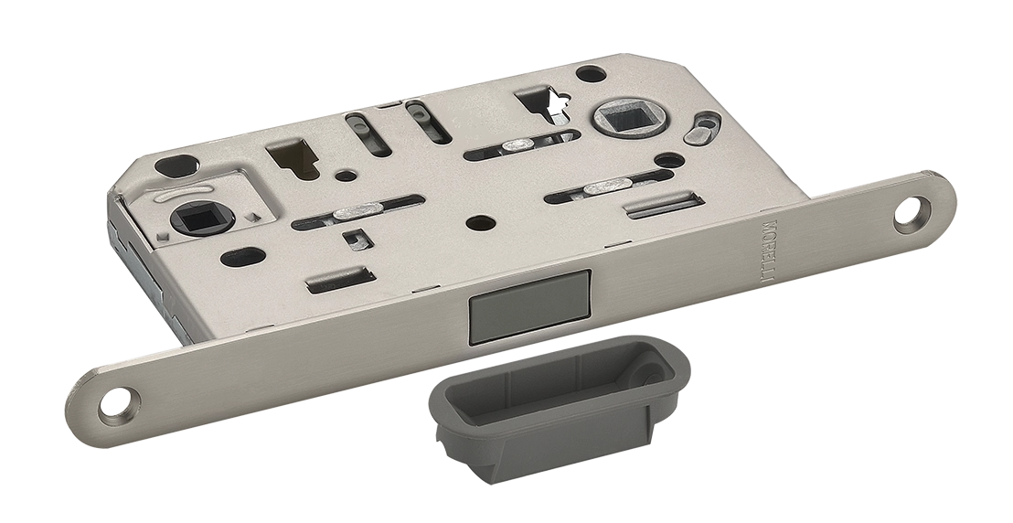 Защелка межкомнатная M1885 MSN магнитная под цилиндр, цвет матовый сатинированный никель фото 1 Защелка межкомнатная M1885 MSN магнитная под цилиндр, цвет матовый сатинированный никель фото купить Пермь