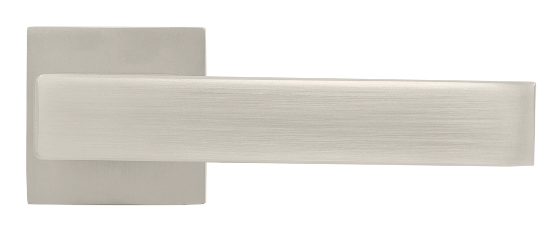 Ручка дверная LOT MH-56-S6 MSN раздельная на квадратной розетке 6 мм, цвет матовый сатинированный никель, ЦАМ фото купить в Перми