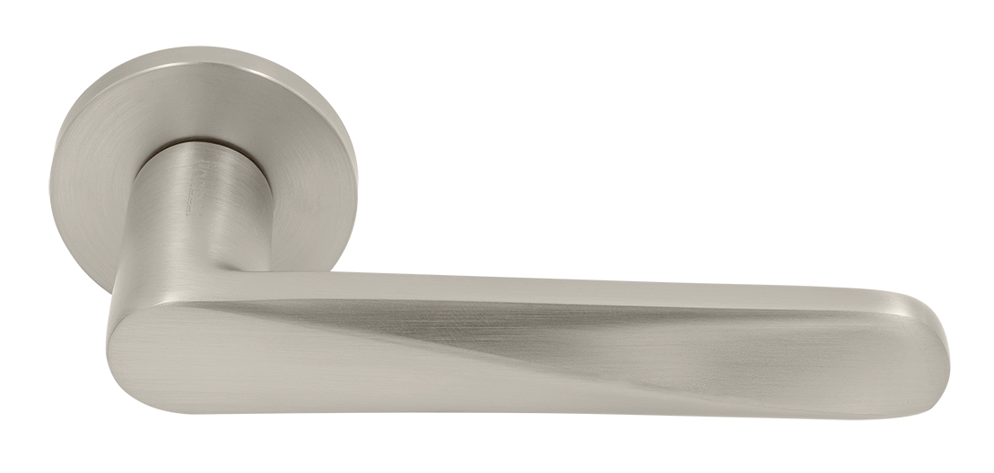 Ручка дверная CAYAN MH-58-R6 MSN раздельная на круглой розетке 6 мм, цвет матовый сатинированный никель, ЦАМ фото купить Пермь