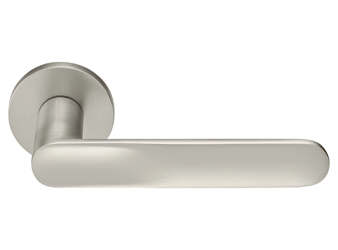 Ручка дверная GARAK MH-59-R6 MSN раздельная на круглой розетке 6 мм, цвет матовый сатинированный никель, ЦАМ фото купить Пермь