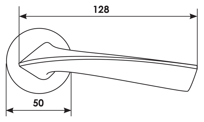 Ручка дверная COMETA R5 NIS раздельная на круглой розетке, цвет - матовый никель, ЦАМ фото купить в Перми