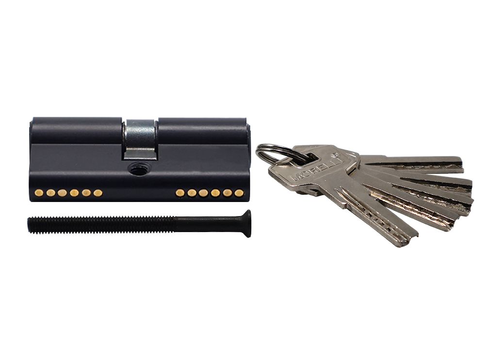 Ключевой цилиндр высокой секретности HS 60C BL (60мм) цвет черный фото купить в Перми