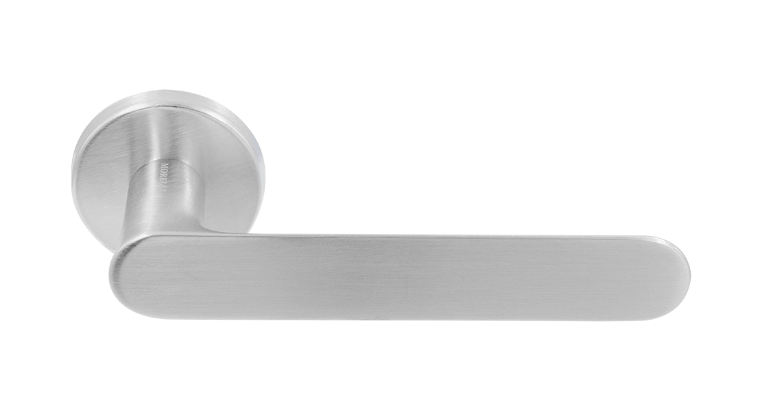 Ручка дверная LE BOAT R5 CSA раздельная на круглой розетке, цвет матовое матовый хром, латунь фото купить Пермь