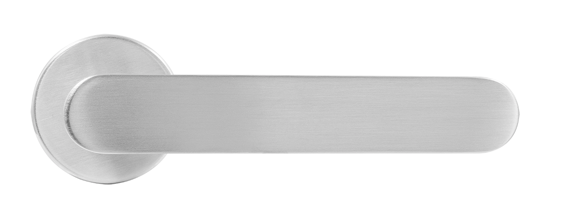 Ручка дверная LE BOAT R5 CSA раздельная на круглой розетке, цвет матовое матовый хром, латунь фото купить в Перми