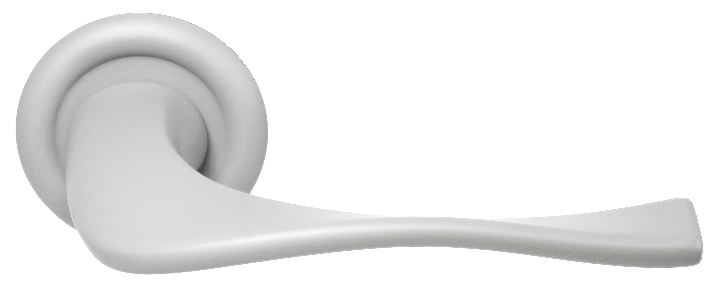 Ручка дверная SKYSCRAPER R7 SSW на круглой розетке, цвет Стокгольмский снегопад/Stockholm Snowfall фото купить Пермь