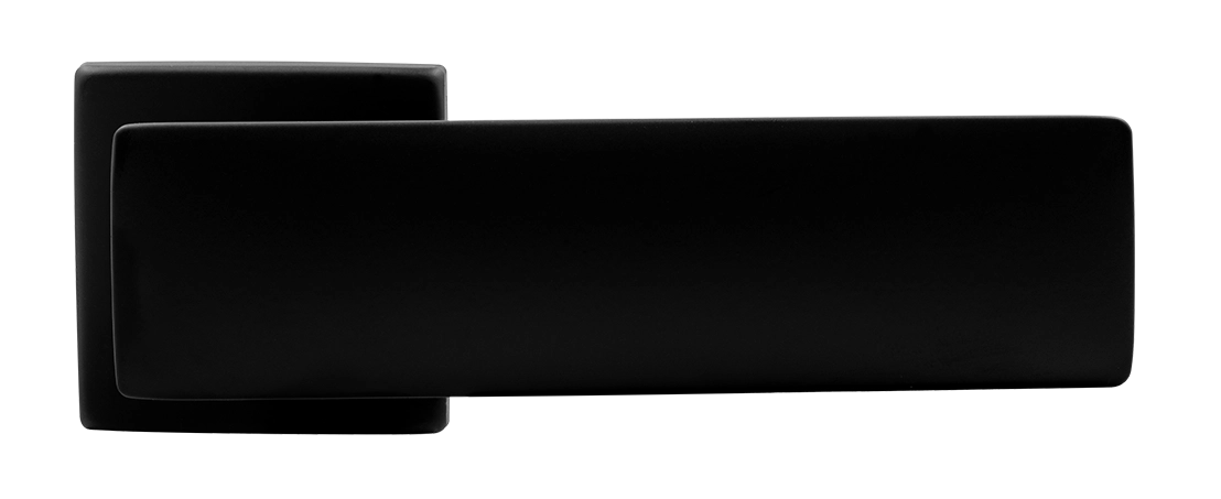 Ручка дверная SPACE S5 NERO-ST на квадратной розетке, цвет черный soft-touch, ЦАМ фото купить в Перми