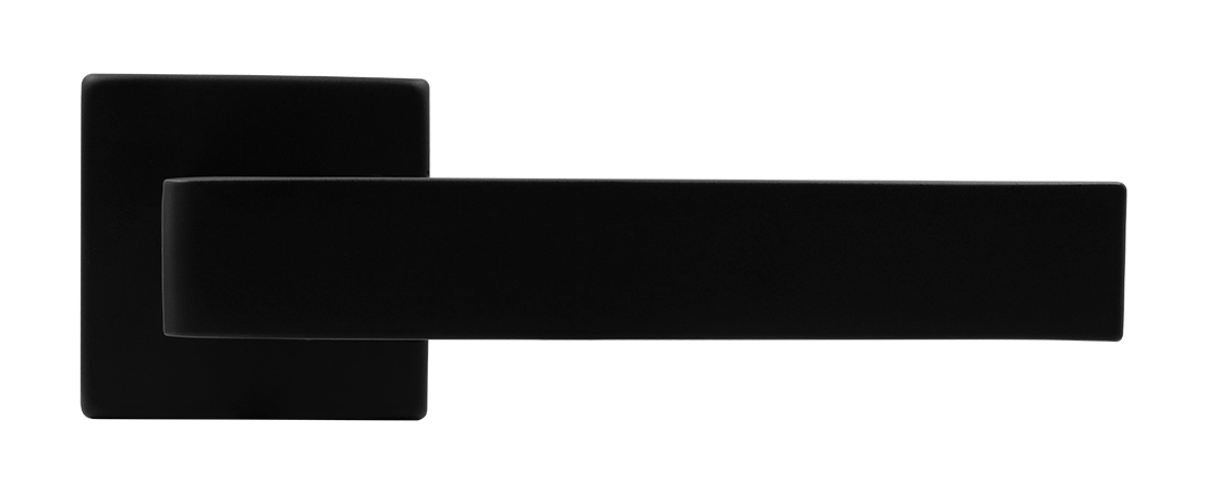 Ручка дверная HORIZONT S5 NERO-ST на квадратной розетке, цвет черный soft-touch, ЦАМ фото купить в Перми