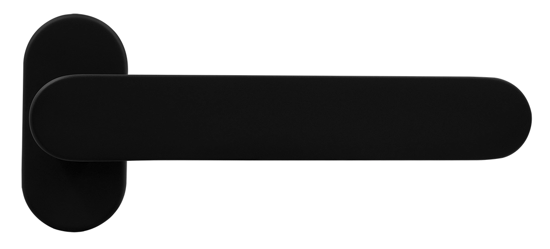 Ручка оконная LE BOAT W1 NERO-ST на прямоугольной розетке, цвет черный soft-touch, латунь фото купить Пермь