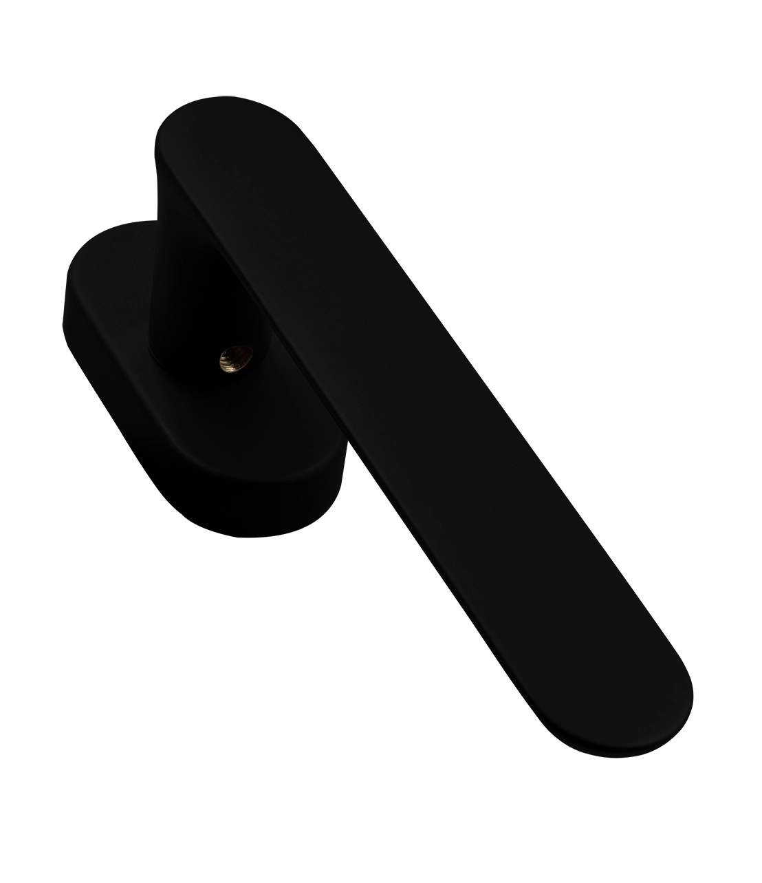 Ручка оконная LE BOAT W1 NERO-ST на прямоугольной розетке, цвет черный soft-touch, латунь фото фурнитура Пермь