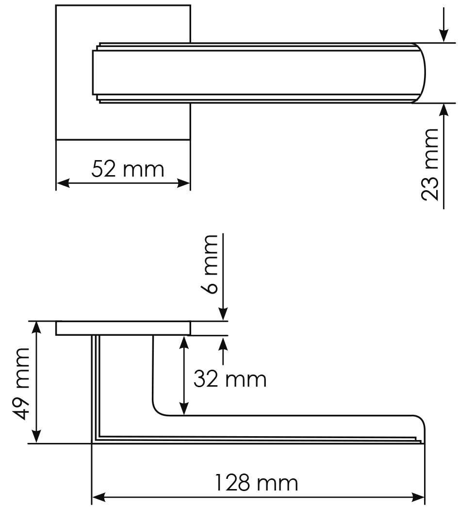 Ручка дверная MH-64-S6 ASC STEPS на квадратной розетке 6 мм, цвет анодированный матовый хром фото фурнитура Пермь