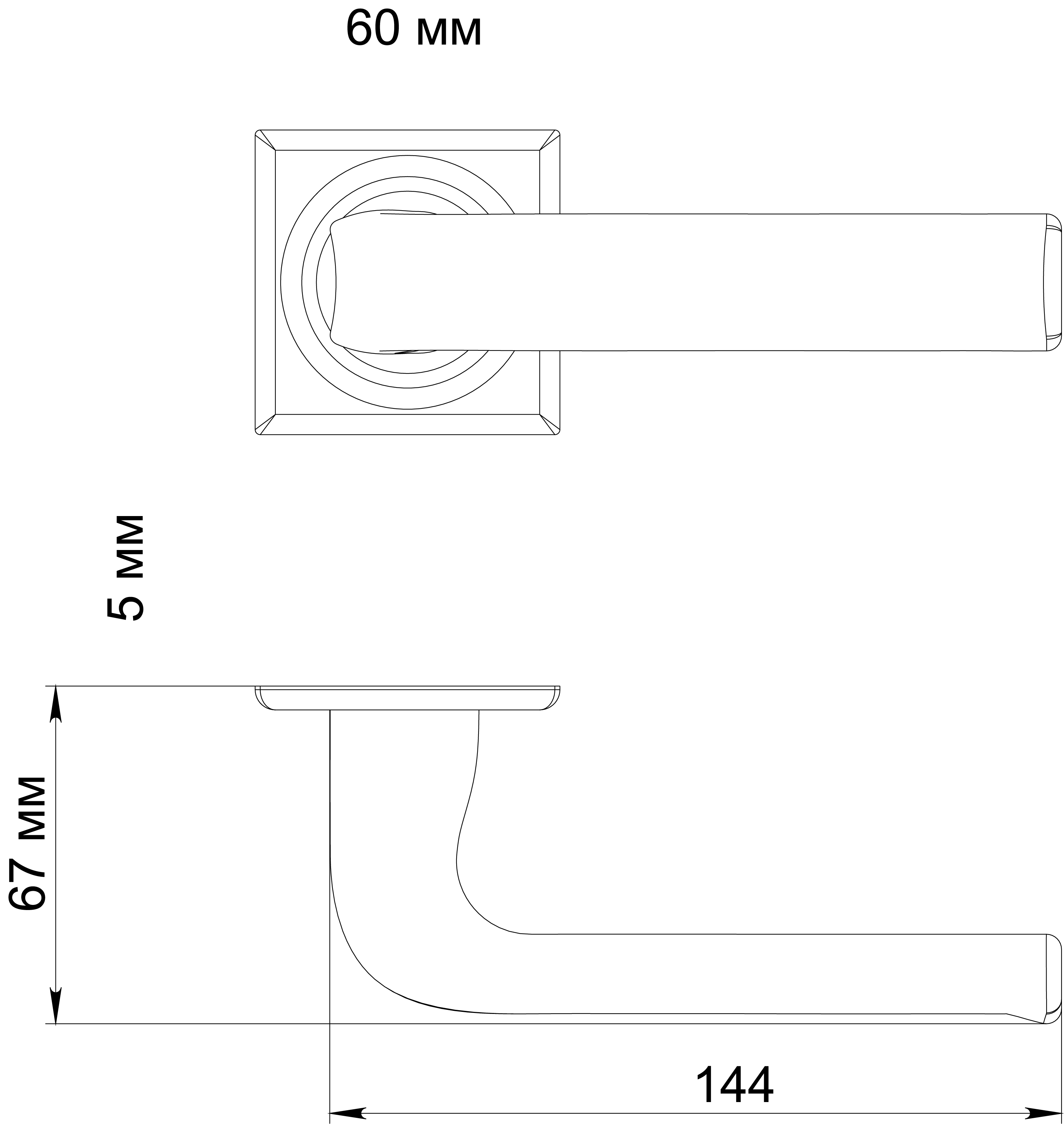 Ручка дверная THE BUS STATION S7 WF на квадратной розетке, цвет Зимняя стужа/Winter Frost фото фурнитура Пермь