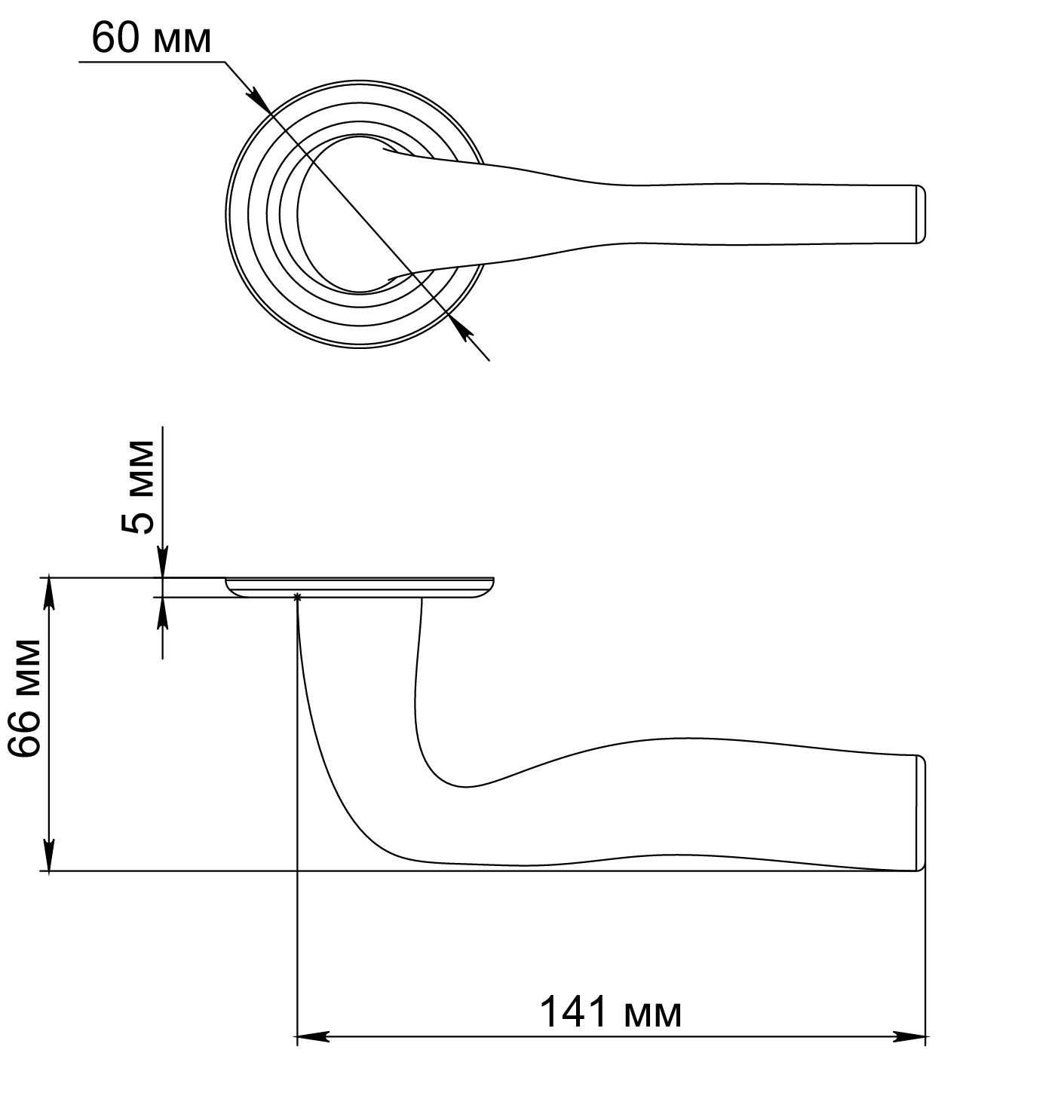 Ручка дверная LVB R7 SSW на круглой розетке, цвет Стокгольмский снегопад/Stockholm Snowfall фото фурнитура Пермь