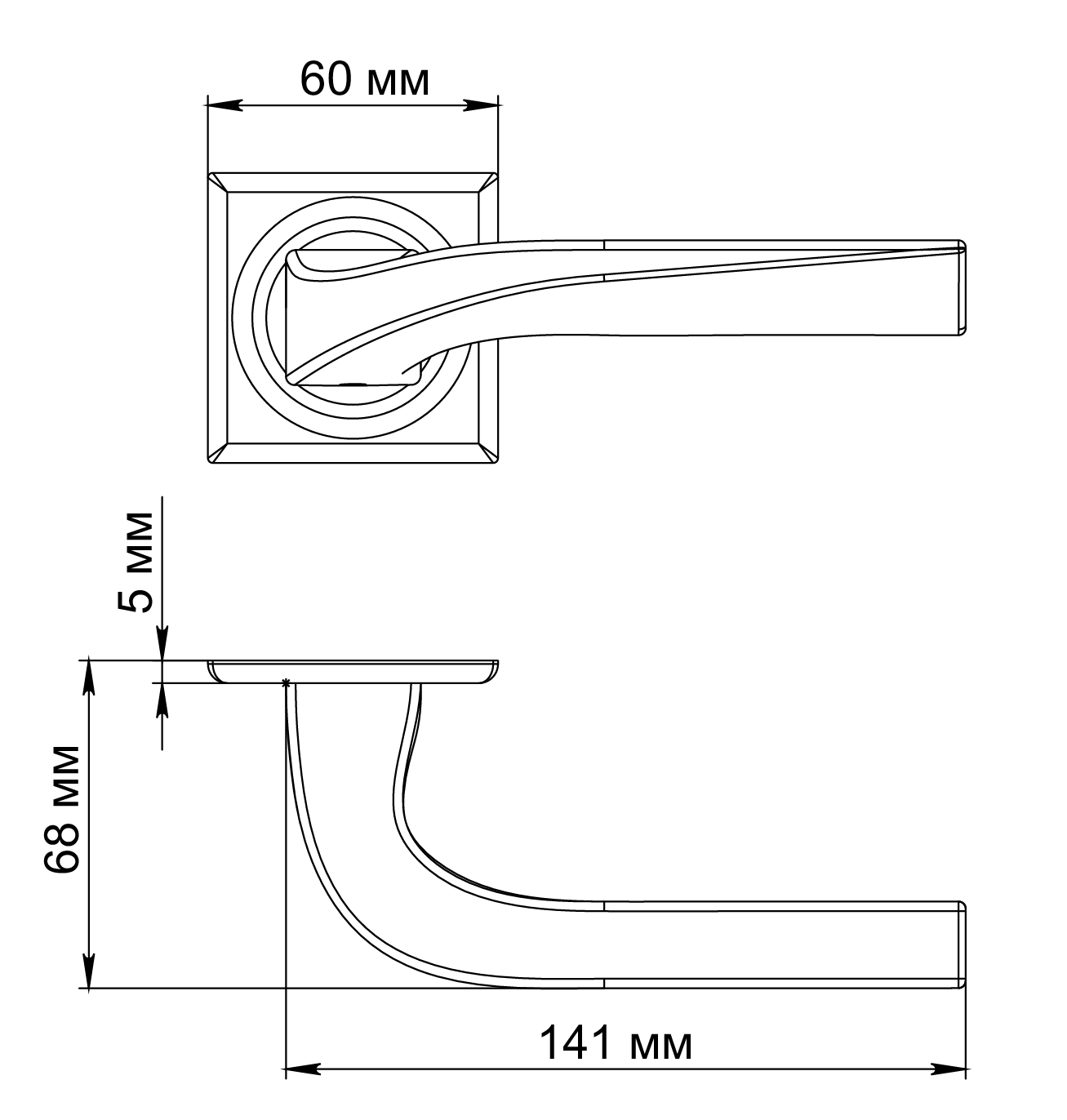 Ручка дверная WD CONCERT HALL S7 SSW на квадратной розетке, цвет Стокгольмский снегопад/Stockholm Snowfall фото фурнитура Пермь