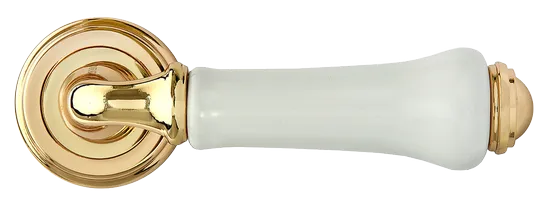 UMBERTO, ручка дверная MH-41-CLASSIC PG/W, цвет - золото/белый фото купить в Перми