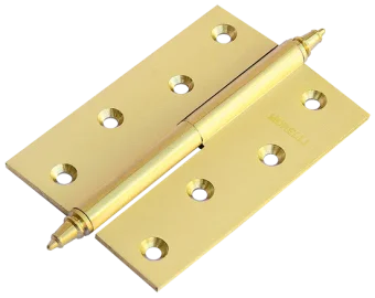 MB 100X70X3 SG L C, петля латунная с коронкой левая, цвет - мат.золото
