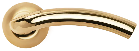 ПАЛАЦЦО, ручка дверная MH-02P SG/GP, цвет мат.золото/золото,с перфорацией фото купить в Перми