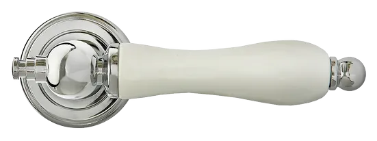 MART, ручка дверная MH-42-CLASSIC PC/W, цвет- хром/белый фото купить в Перми