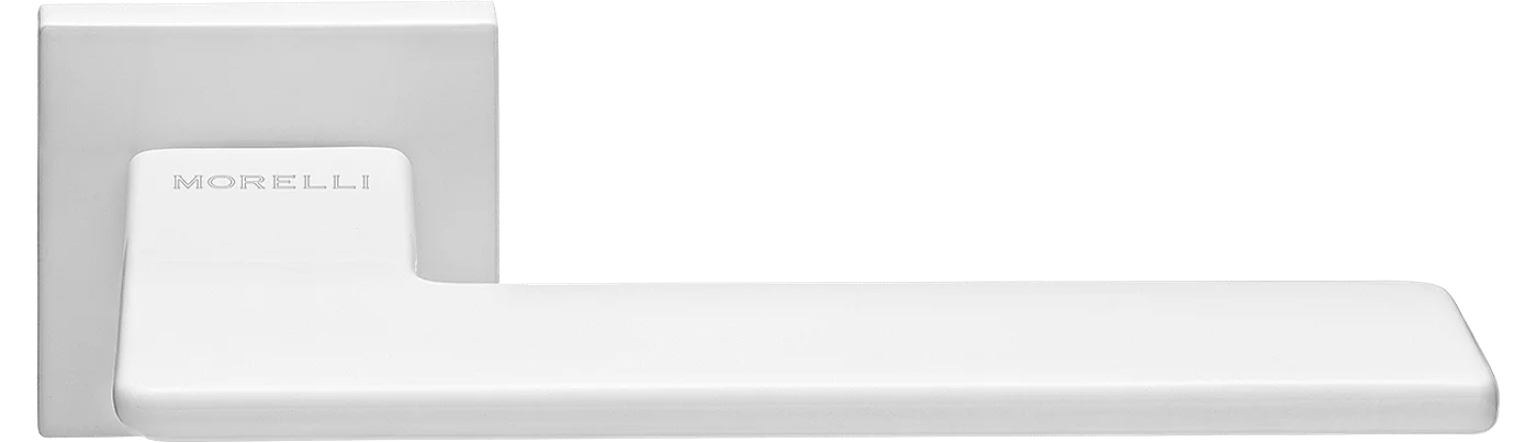 PLATEAU, ручка дверная на квадратной накладке MH-51-S6 W, цвет - белый фото купить Пермь