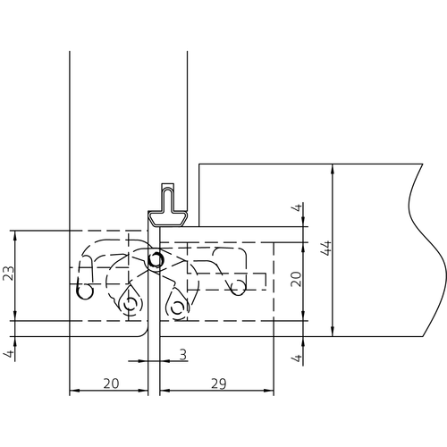 HH-19 B, скрытая петля, цвет - черный фото фурнитура Пермь