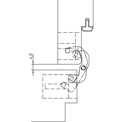 HH-19 B, скрытая петля, цвет - черный фото дверная фурнитура Пермь