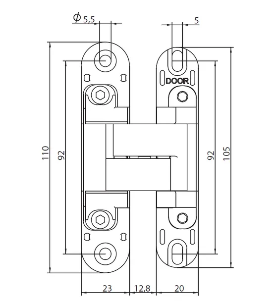 HH-19 SC, скрытая петля, цвет - мат.хром фото купить в Перми