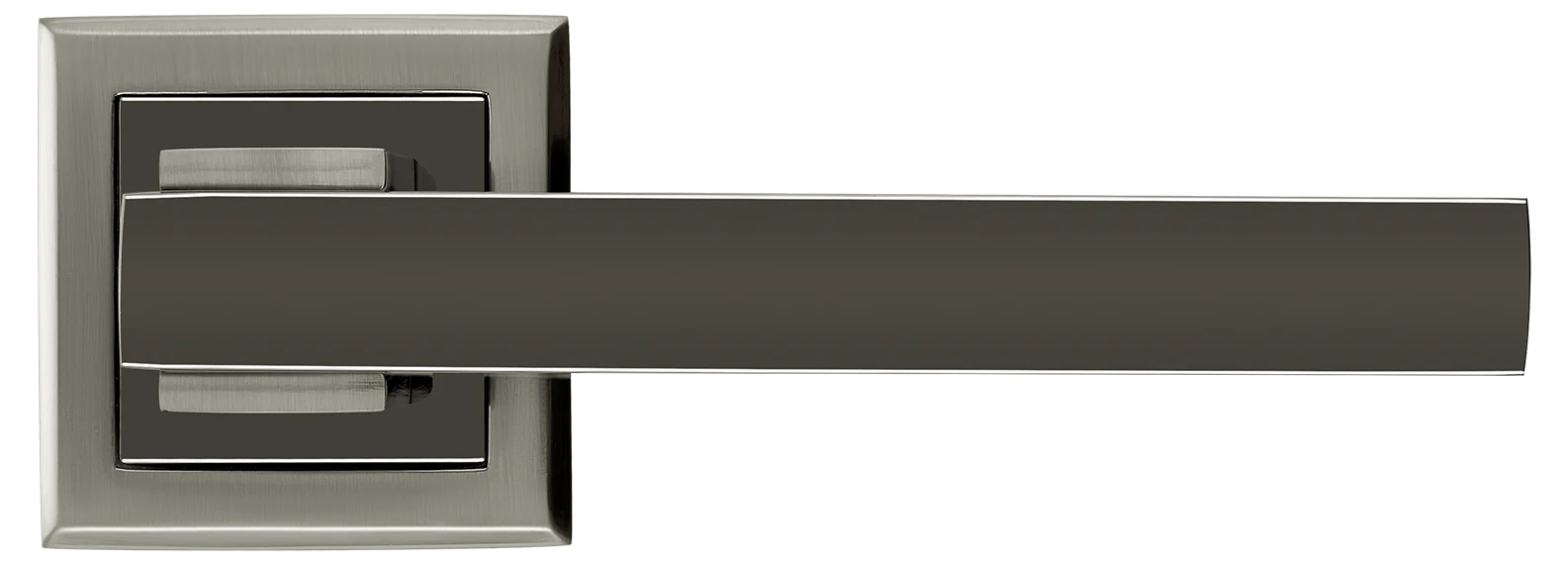PIQUADRO, ручка дверная MH-37 SN/BN-S, на квадратной накладке, цвет - бел. никель/черн. никель фото купить в Перми