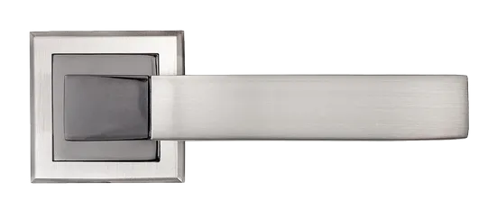 FUKOKU, ручка дверная MH-28 SN/BN-S, на квадратной накладке, цвет - бел. никель/черн. никель фото купить в Перми