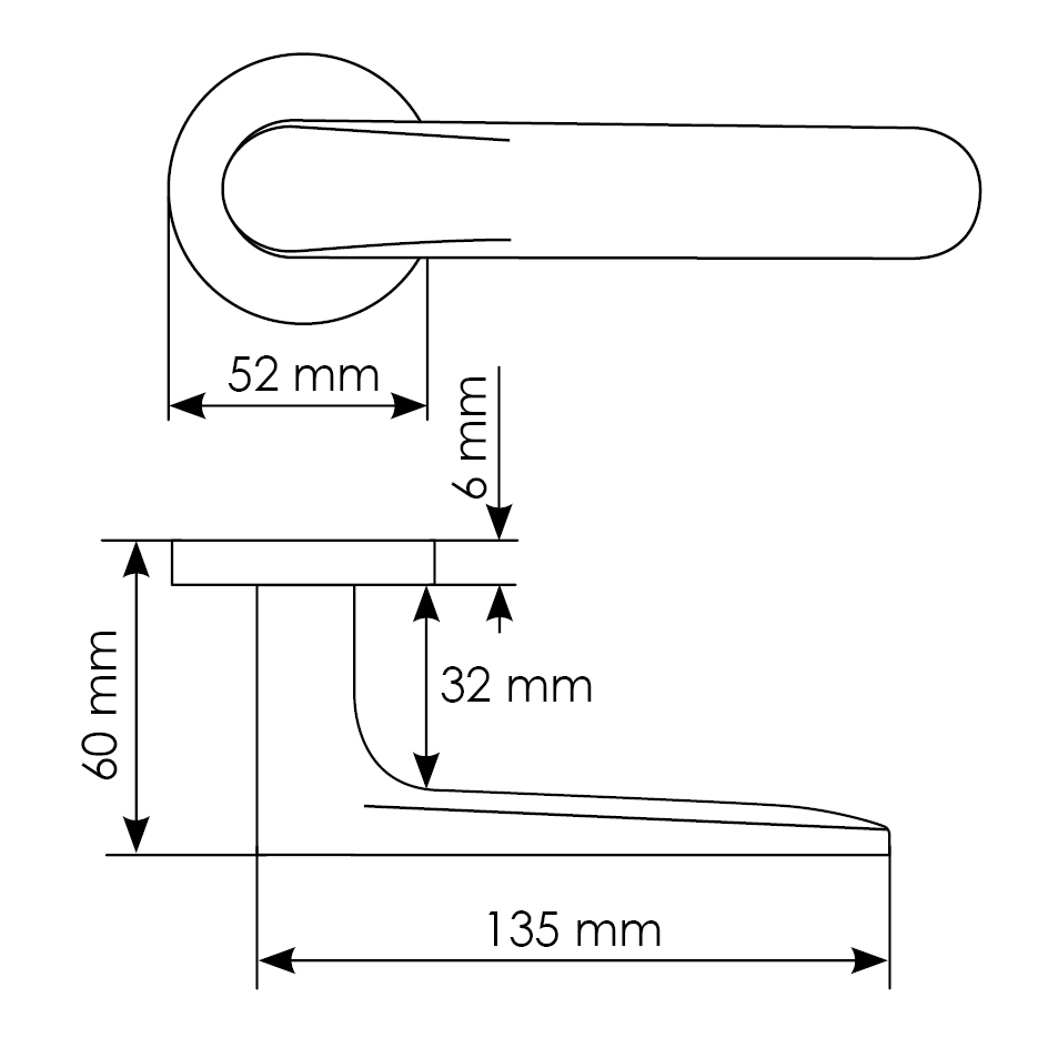 GARAK  ручка дверная на круглой розетке 6 мм, MH-59-R6 BL, цвет - чёрный фото фурнитура Пермь