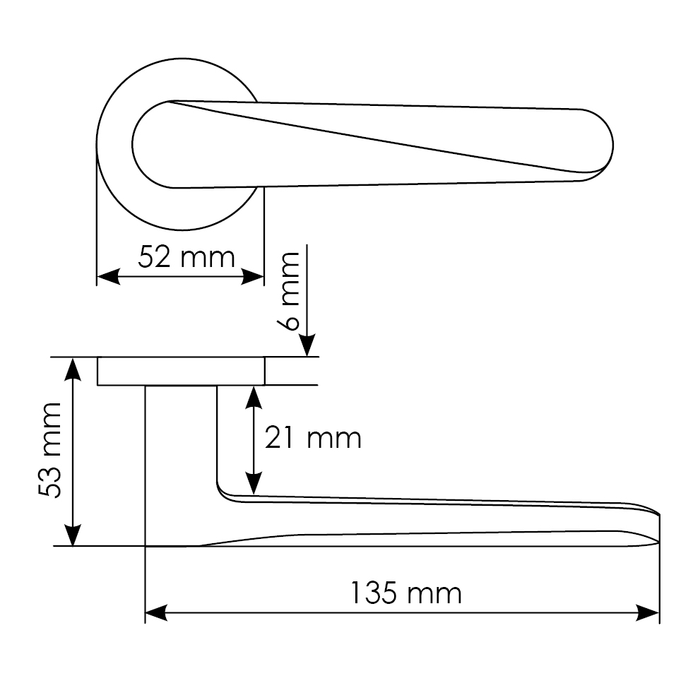 CAYAN - ручка дверная  на круглой розетке 6 мм, MH-58-R6 BL,  цвет - чёрный фото фурнитура Пермь