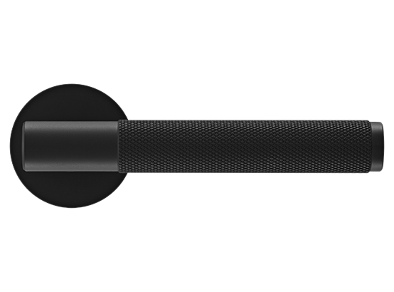 Ручка дверная "AZRIELI" на круглой розетке 6 мм, MH-57-R6T BL, цвет - чёрный фото купить в Перми