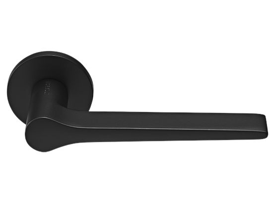 LAND ручка дверная  на круглой розетке 6 мм, MH-60-R6 BL, цвет - чёрный фото купить Пермь
